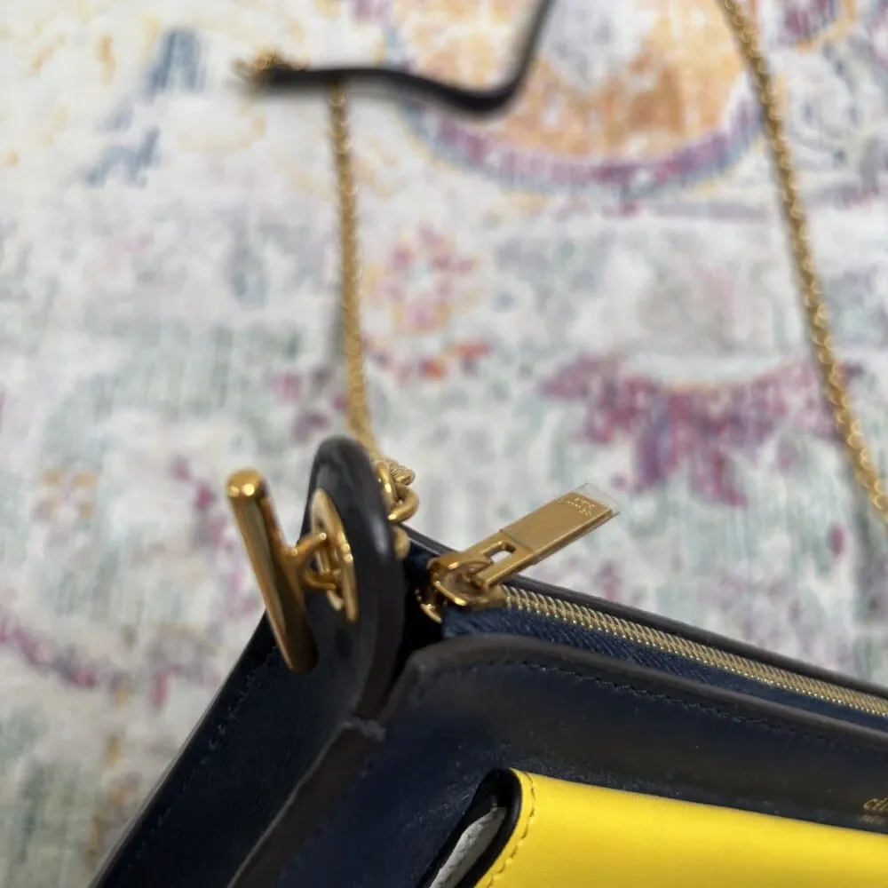 Celine Tricolor Envelope Pocket Zip Bag